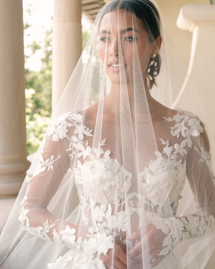 свадебное платье невеста под фатой